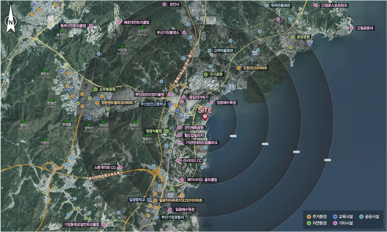 대상지 위치 및 주변 기반시설 분석도